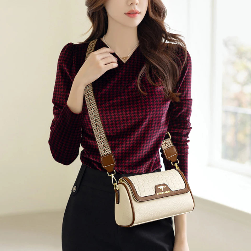 StonePU β Small Square PU Leather Crossbody Satchel
