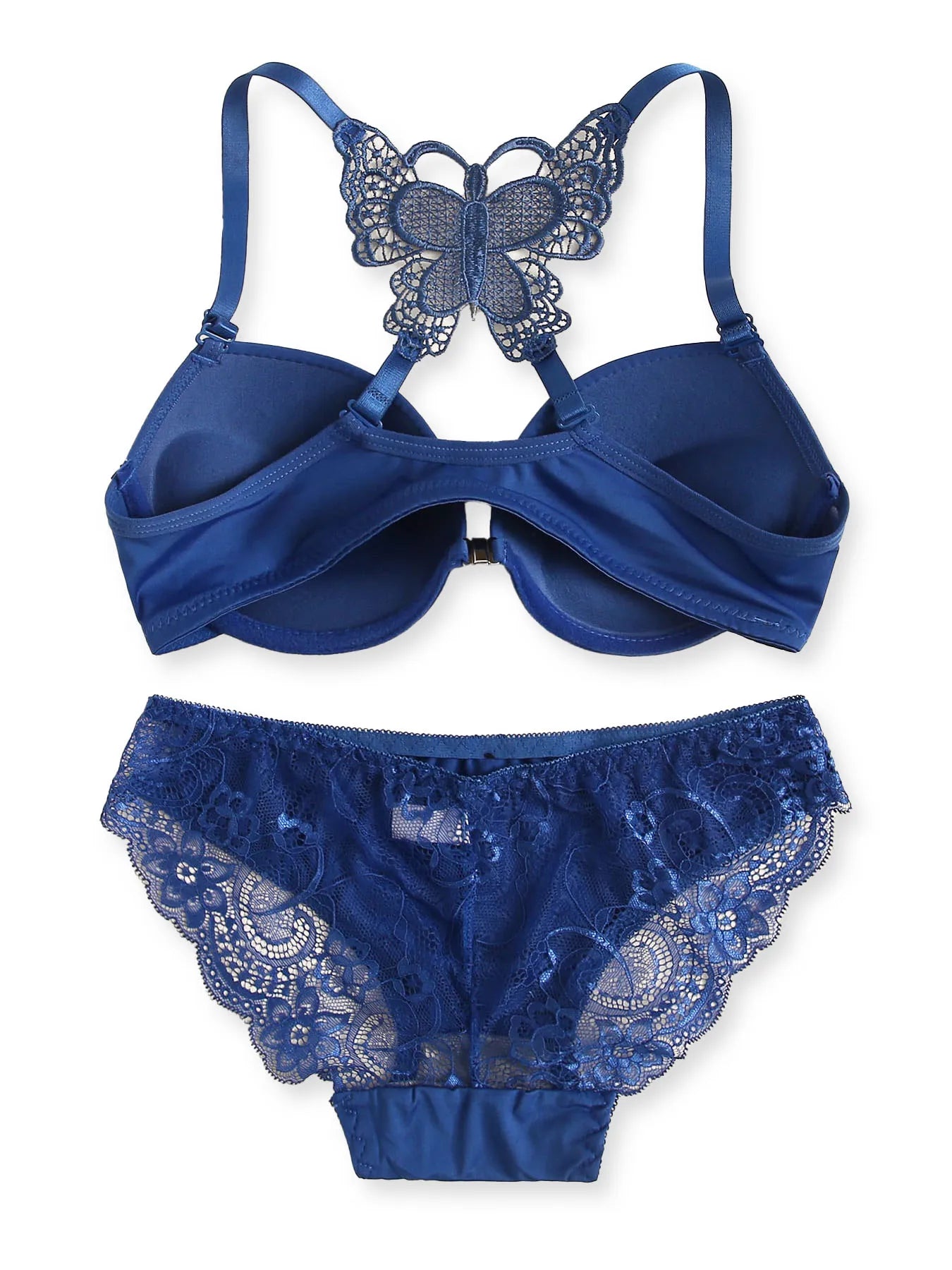 Sexy Red 2-Piece Bra Set with Butterfly Back & Front Button Design"