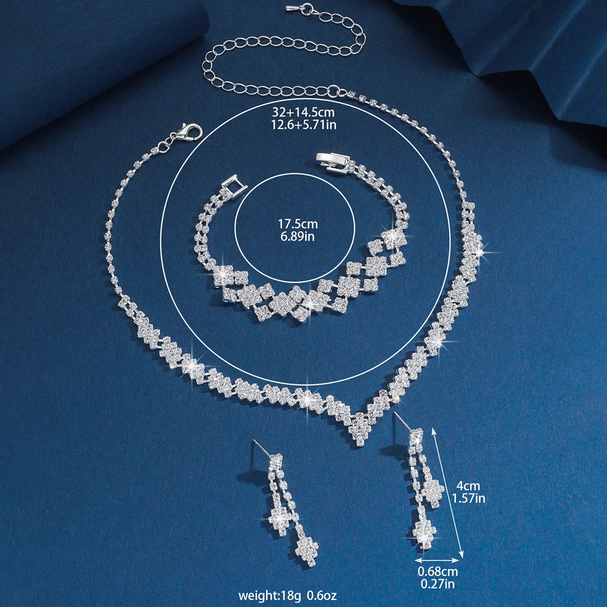 Elegant Claw Chain Jewelry Set β 3/4PCS Necklace, Bracelet & Earrings for Weddings & Gifts