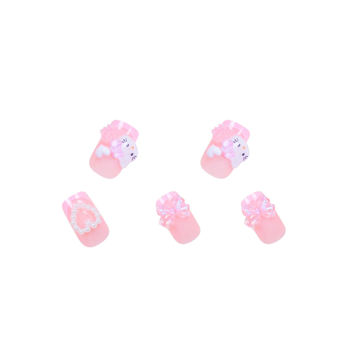 KittyBloom β 24PCS Cute French Pink Press-On Nail Set