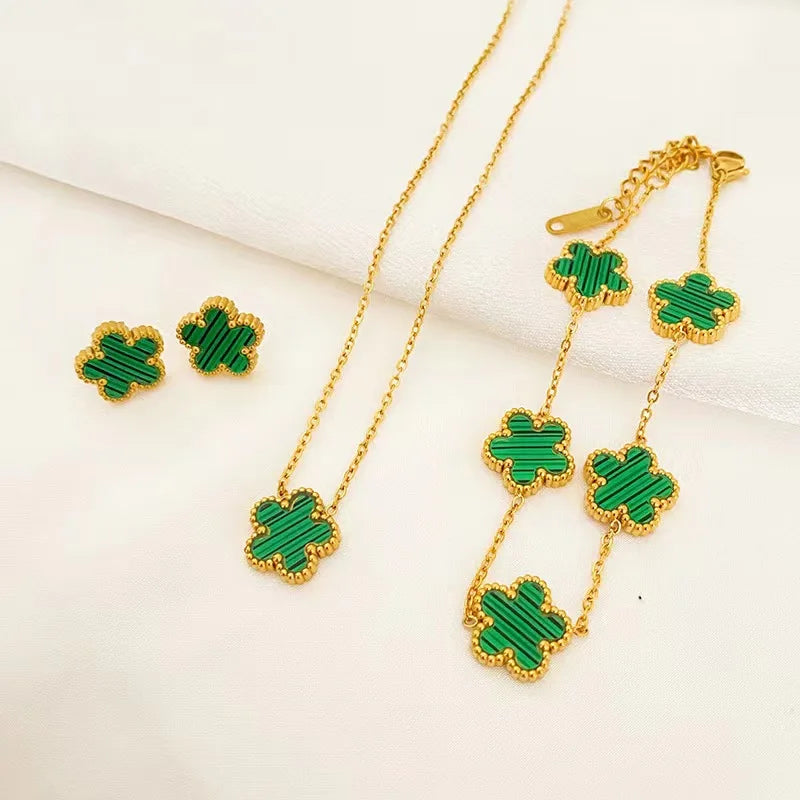 BlossomSteel – 3PCS Plum Flower Jewelry Set