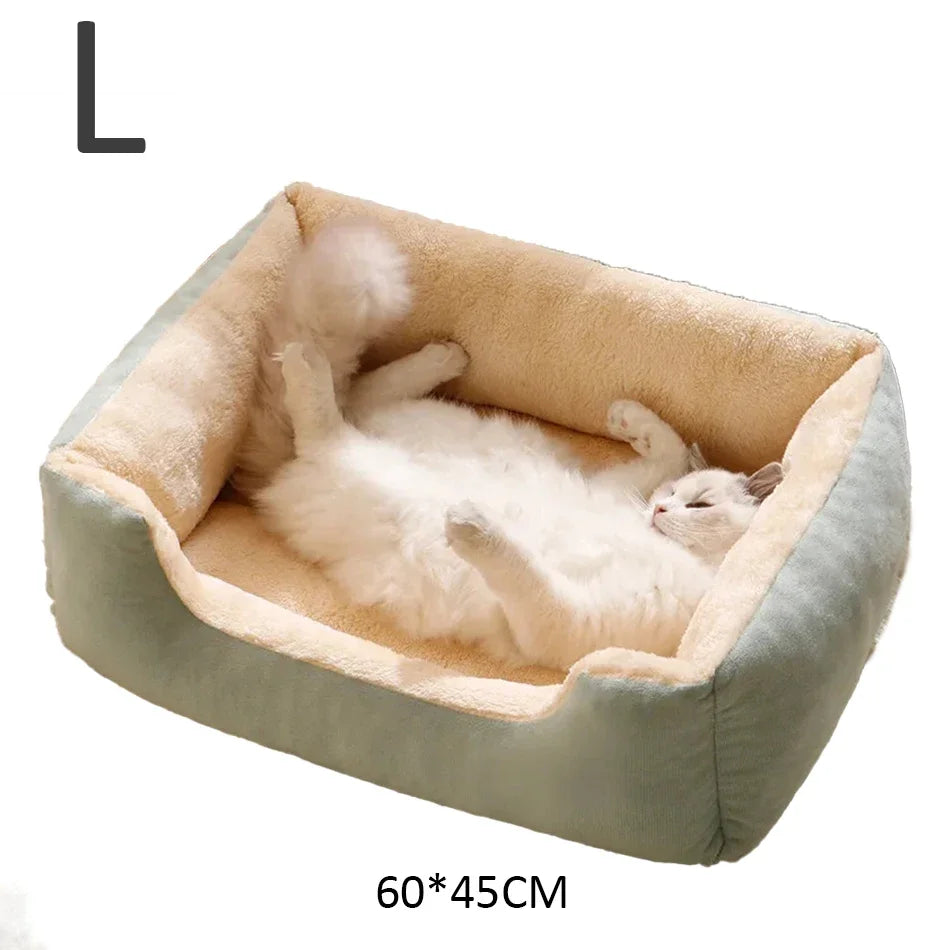 Cat & Small Dog Bed β Soft Cushion Basket House for Pets