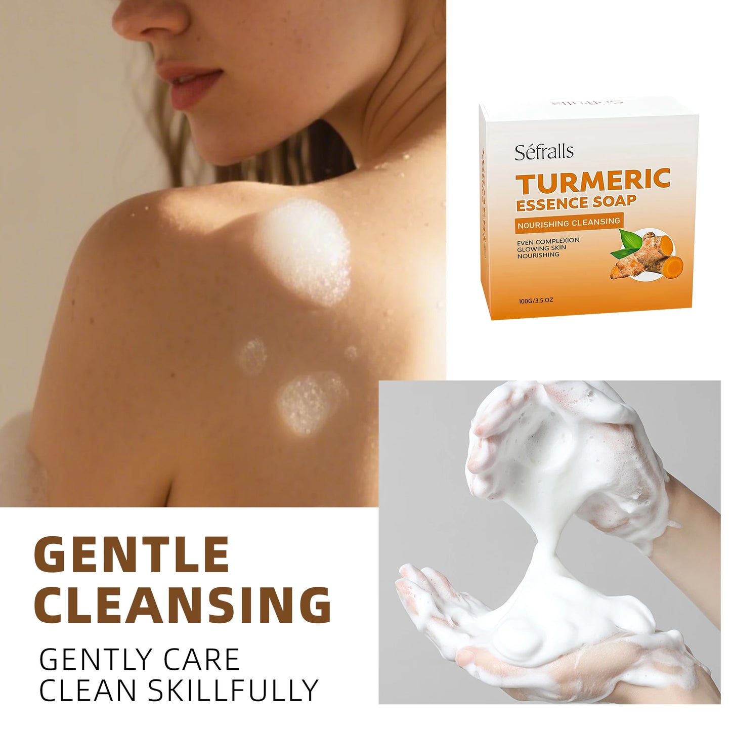 Turmeric Soap β Handmade Brightening & Anti-Acne Bar (100g)