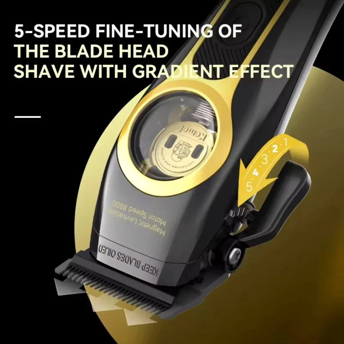 Kemei KM-2373 Magnetic Motor Hair Clipper – Professional Men’s Trimmer with Charging Base