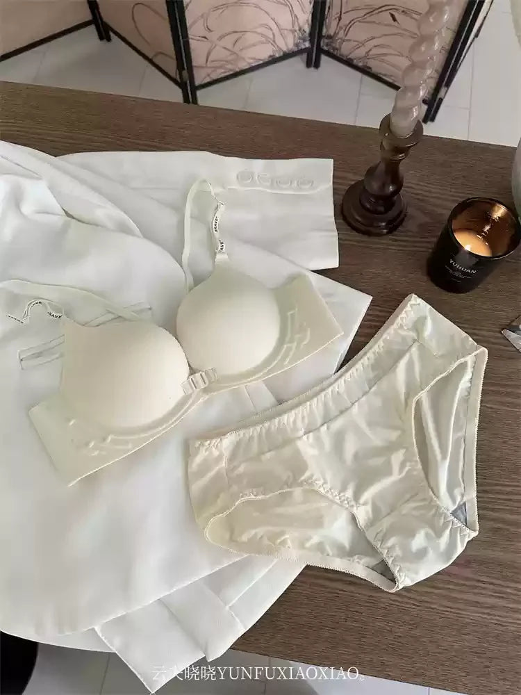YUQI Front-Button Push-Up Bra Set β Slimming & Sexy Back Support