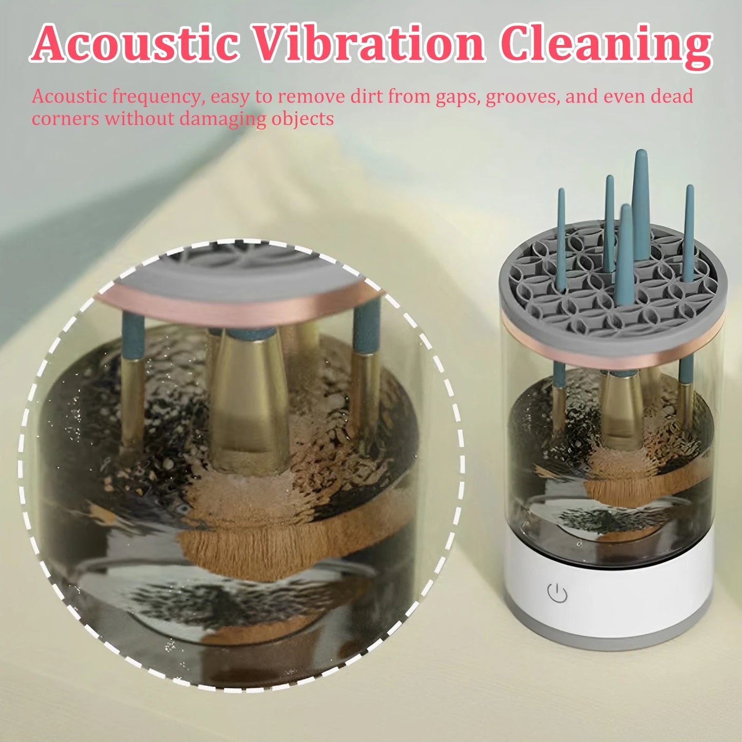 USB Electric Makeup Brush Cleaner β 2-in-1 Portable Washer & Drying Rack