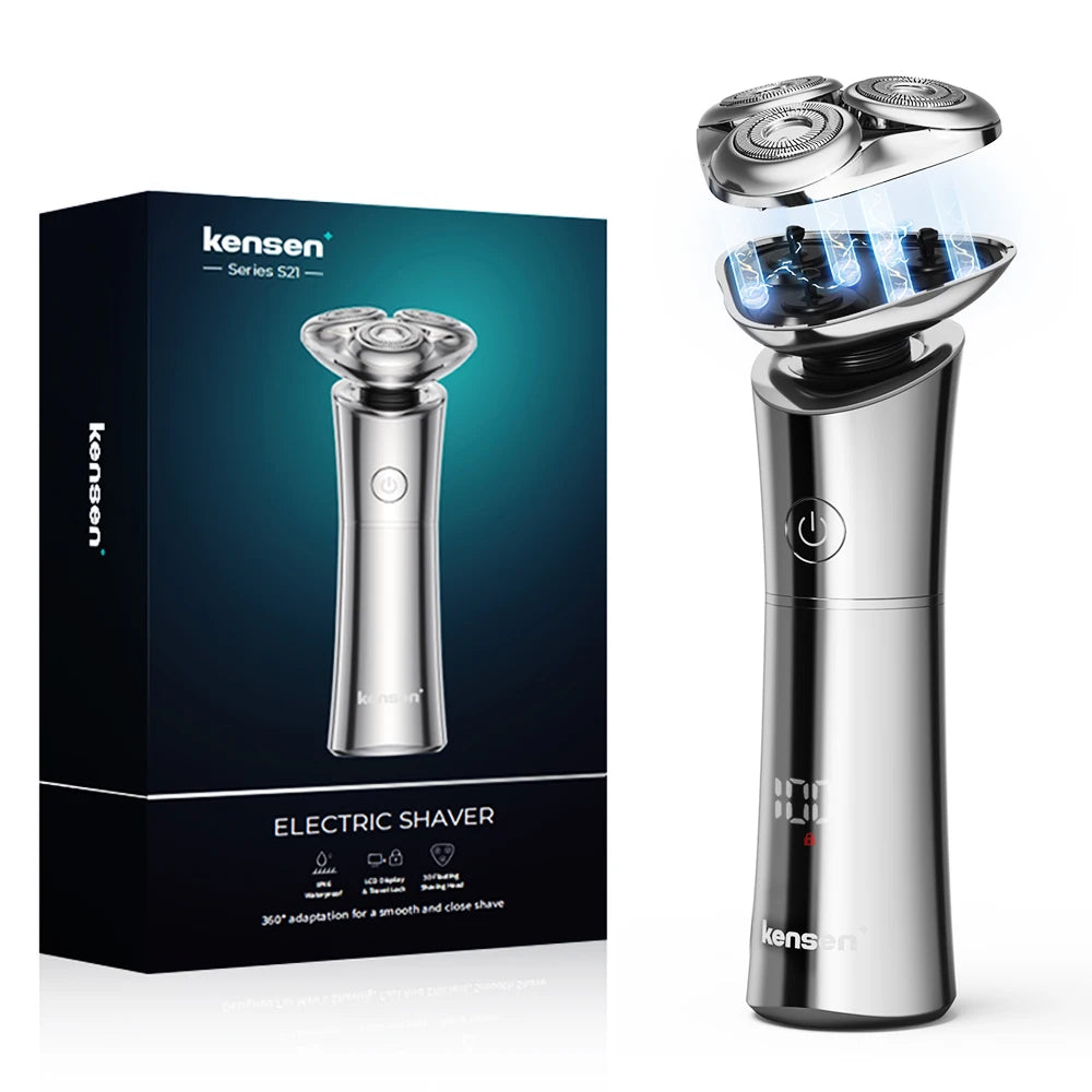 Kensen S21 3D Electric Shaver for Men β Magnetic Floating Blade Razor, Wet/Dry USB Rechargeable