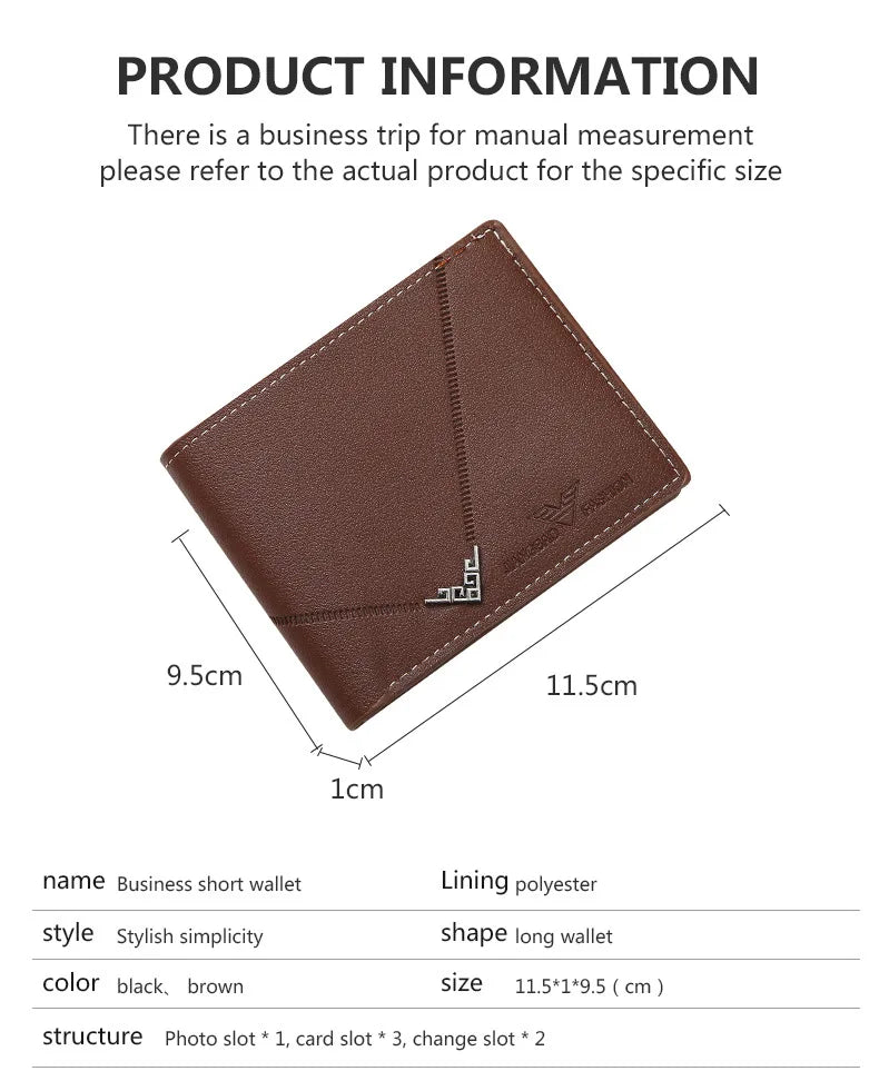 Men’s Slim Bifold Leather Wallet – Money Clip & Multi-Card Holder