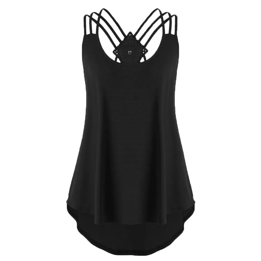 Backless Hollow Camisole Tank Top β Sexy Summer Spaghetti Strap Vest