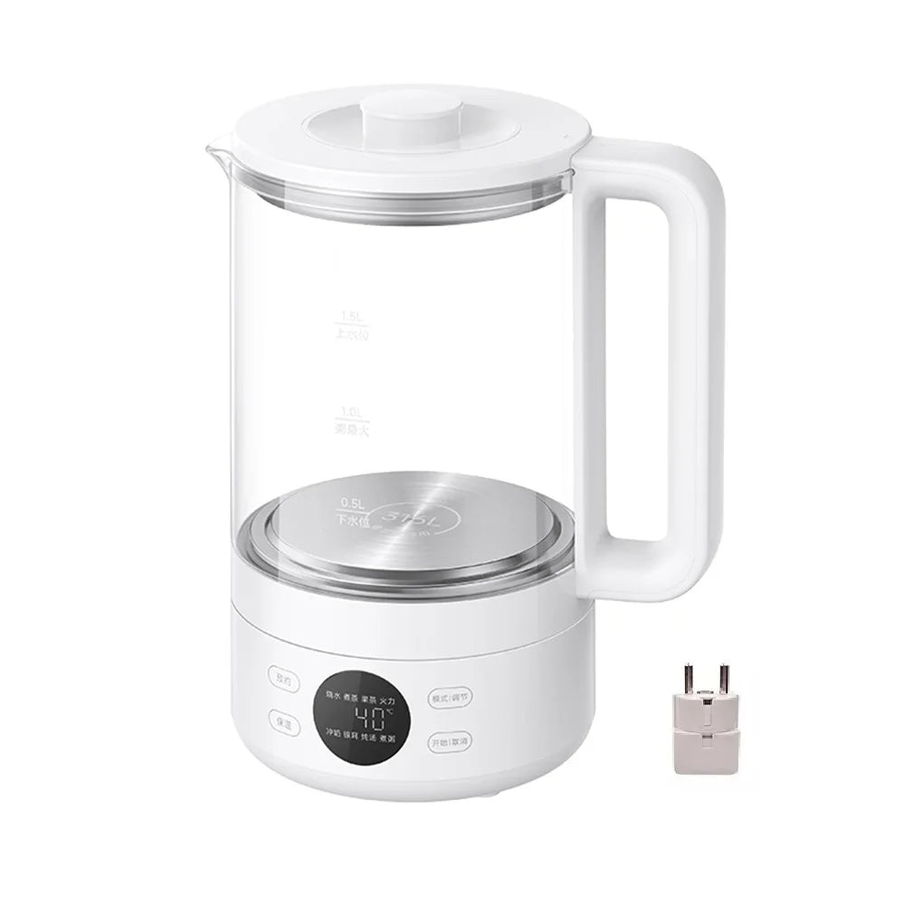 Xiaomi Mijia Health Kettle S1 β 1.5L Multifunctional Glass Kettle with 316L Steel Plate, 1000W