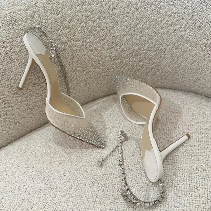 DiamondMist 2025 β Mesh Chain Baotou Heels