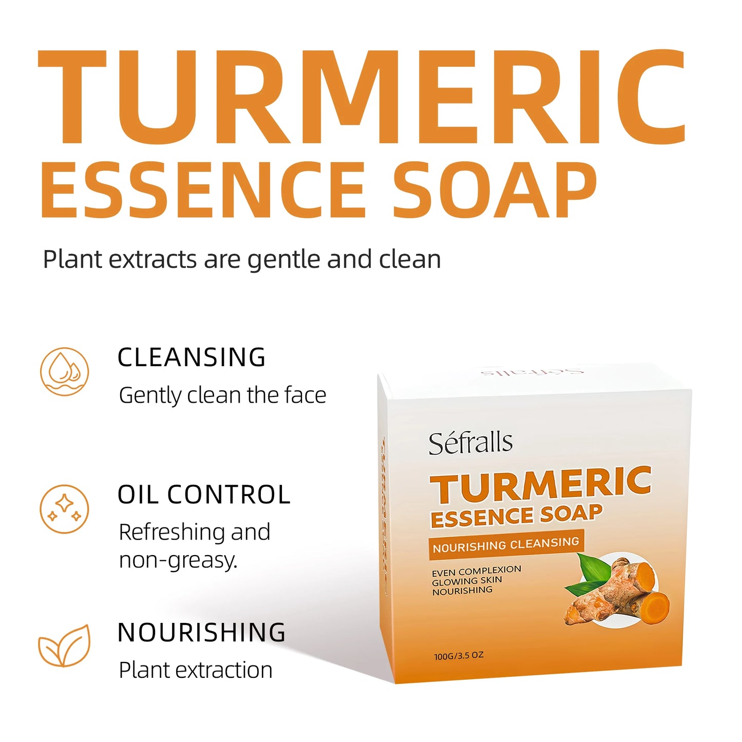 Turmeric Soap β Handmade Brightening & Anti-Acne Bar (100g)