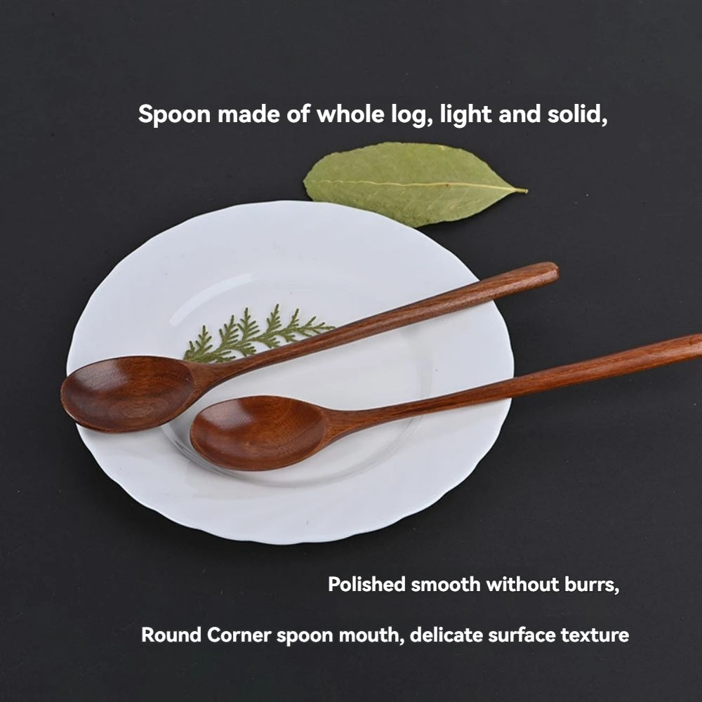 Wooden Spoon – 6pcs Old Lacquer Tableware Set