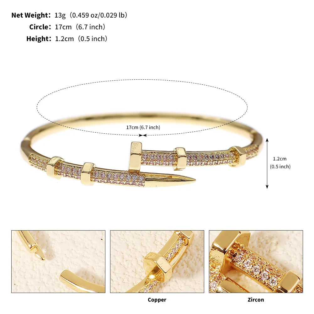 NailGlow β Classic Zircon Stainless Steel Bracelet