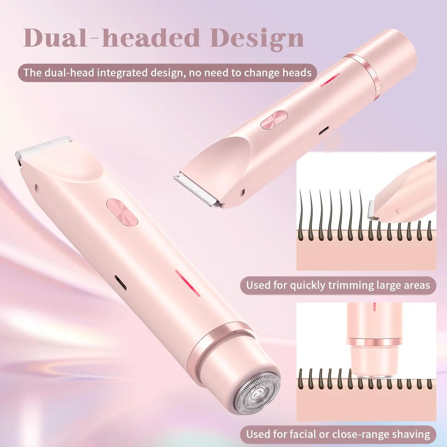 2-in-1 Waterproof Bikini Trimmer & Shaver for Women