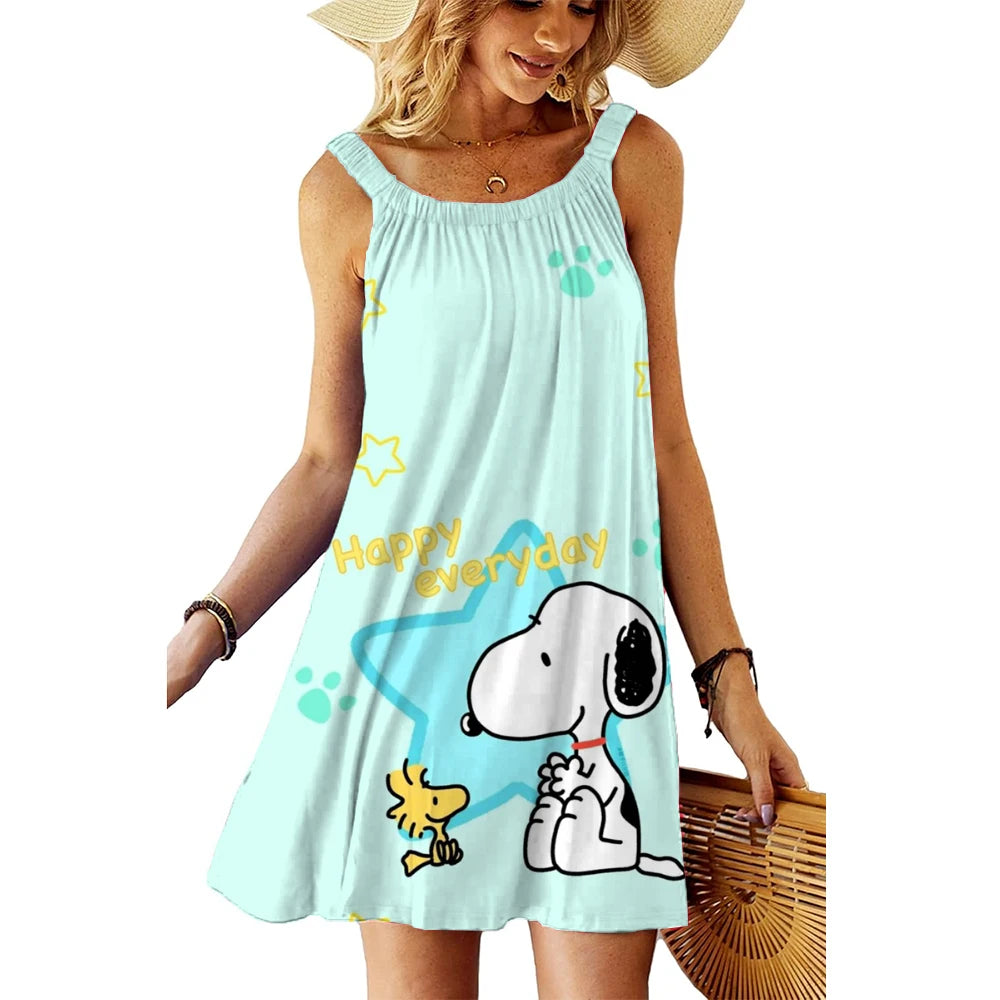 SnoopyVibe – Summer Cartoon Dress