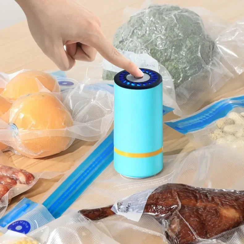 Portable Electric Air Pump β USB Rechargeable Mini Vacuum Sealer for Food & Storage Bags
