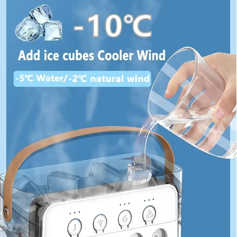 3-in-1 Portable Air Cooler Fan β Mini Air Conditioner, Humidifier & LED Night Light