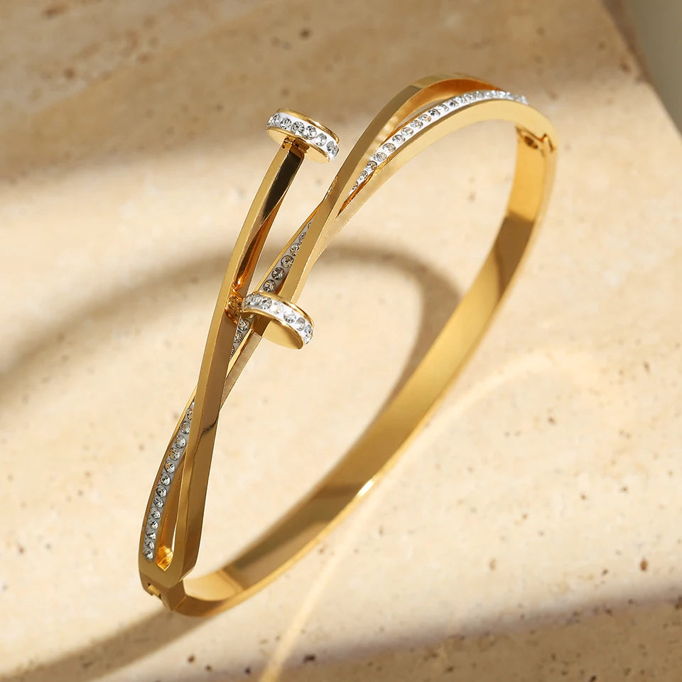 CloverNail β Lucky Gold Stainless Steel Bracelet Set