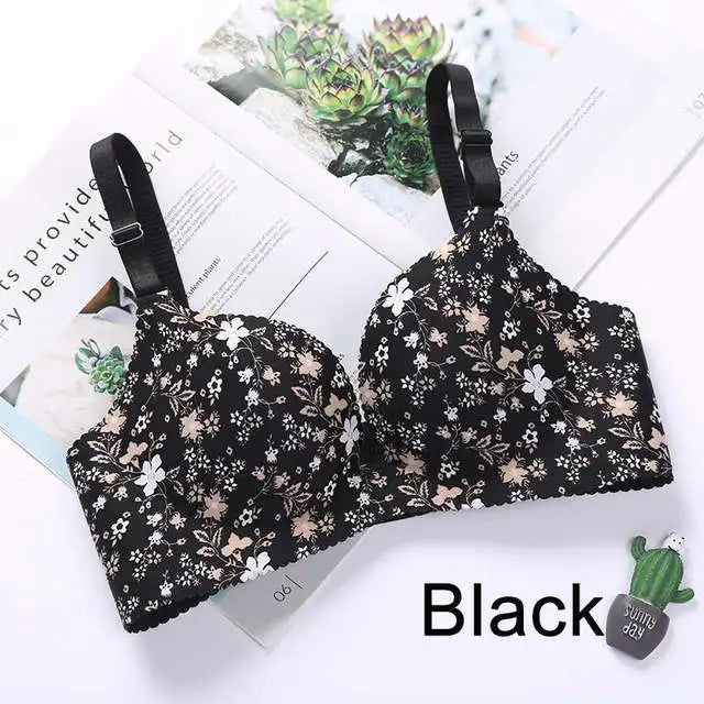 BloomLift β Women's Floral Seamless Push-Up Bra