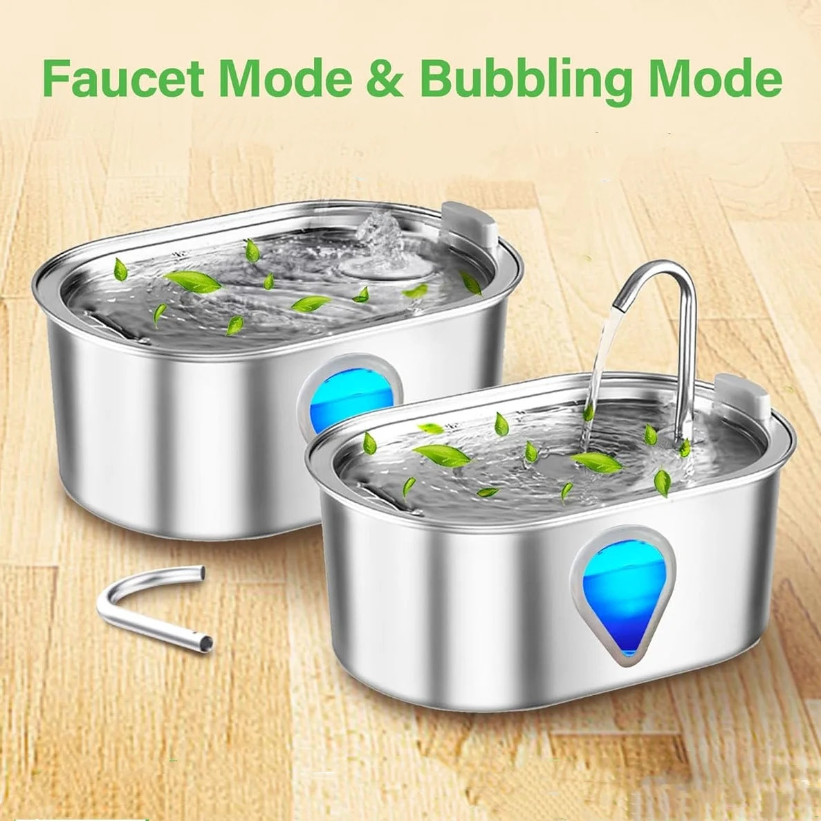 3.5L Stainless Steel Automatic Pet Water Fountain β LED-Lit Cat & Dog Dispenser