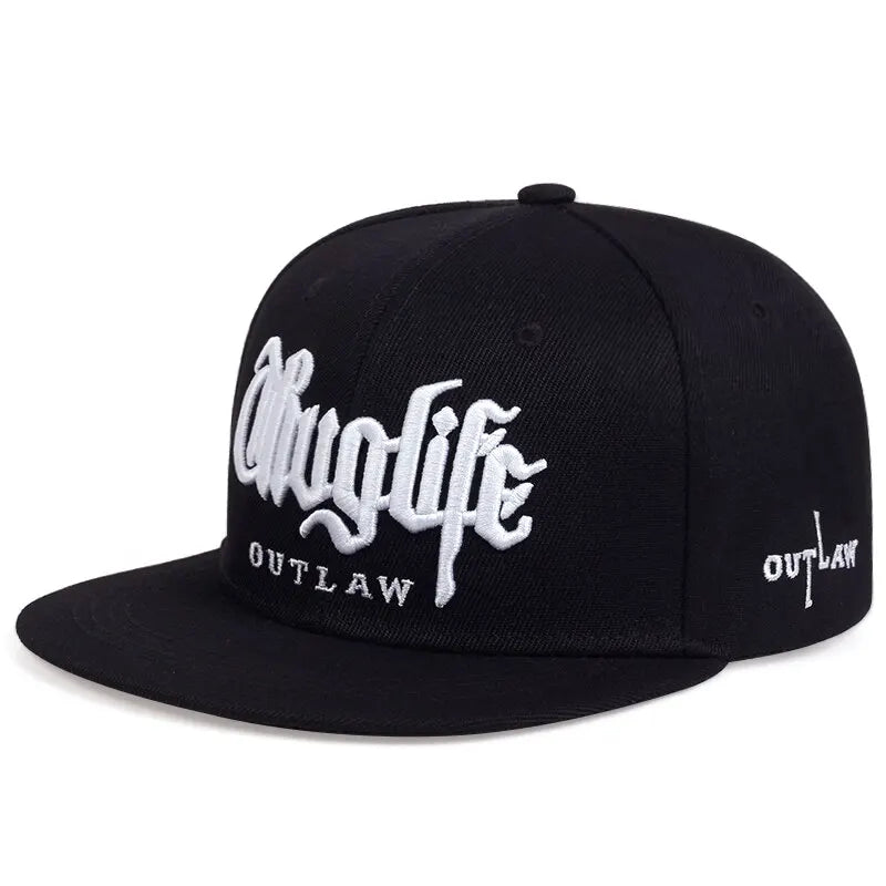 Thug Life Embroidered Snapback Cap β Adjustable Hip-Hop Baseball Hat for Adults