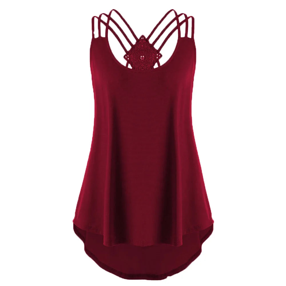 Backless Hollow Camisole Tank Top β Sexy Summer Spaghetti Strap Vest