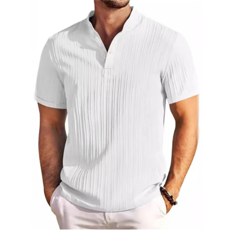 LinoStripe – Summer Jacquard Cotton-Linen Shirt