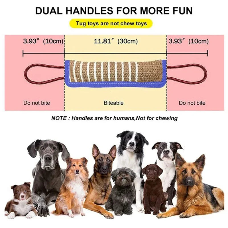 Jute Dog Chew Stick β Training Bite Pillow for Molars & Working Breeds