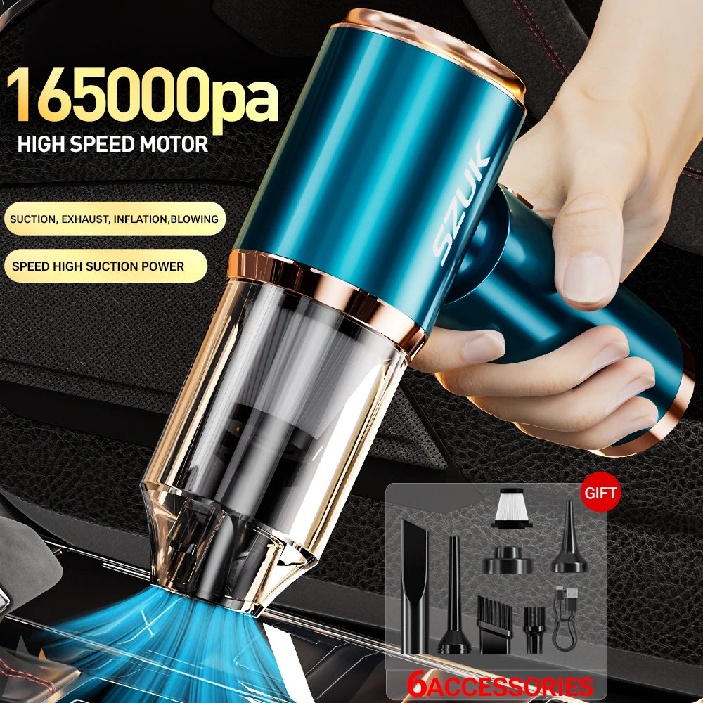 SZUK Mini Car Vacuum Cleaner β 165000Pa Wireless Handheld Vacuum with Powerful Suction