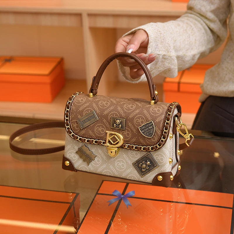 RetroChic β PU Leather Chain Shoulder Crossbody Bag