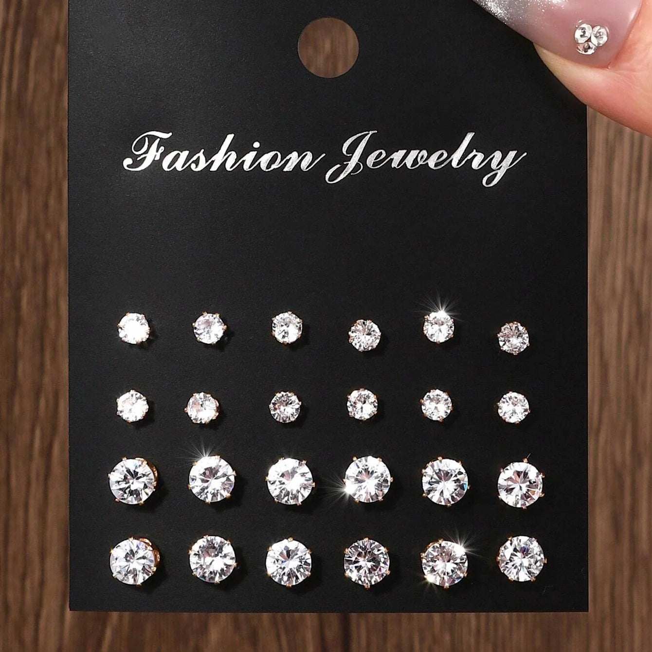 ZircaGlow β 12 Pairs Elegant Zirconia Stud Earrings Set