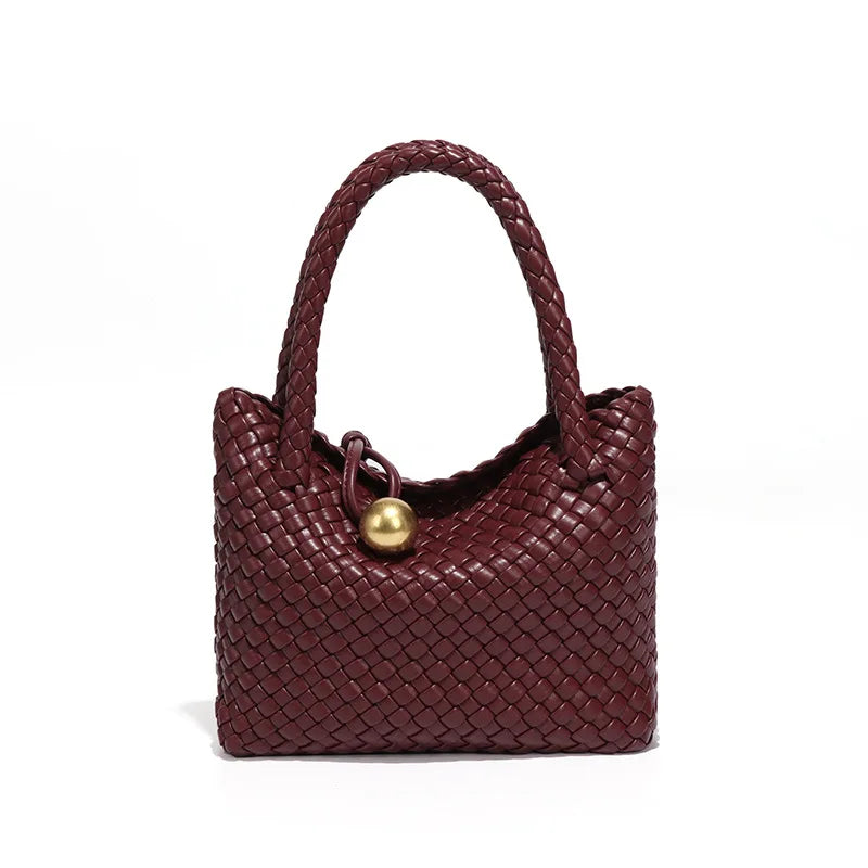 WeaveCharm β Vegan Leather Woven Crossbody Tote Bag