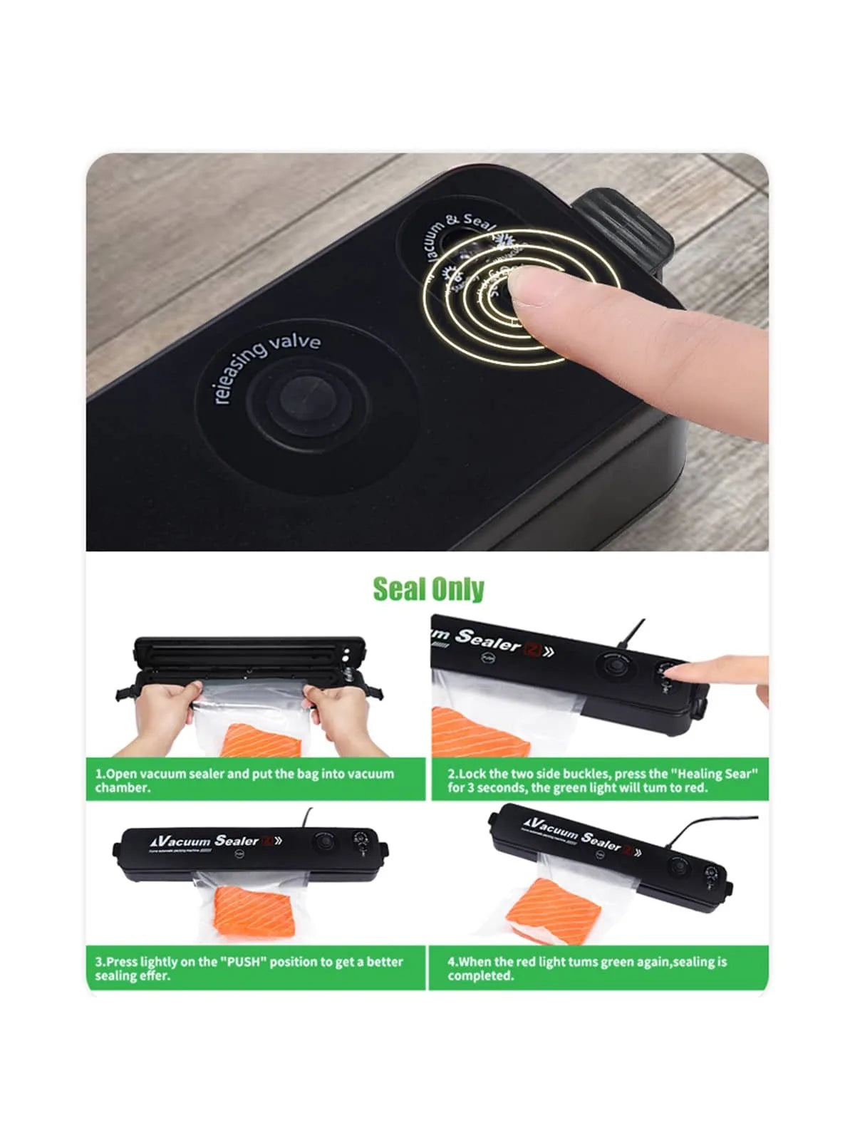 Automatic Vacuum Sealing Machine β Compact Food Preservation & Plastic Sealer