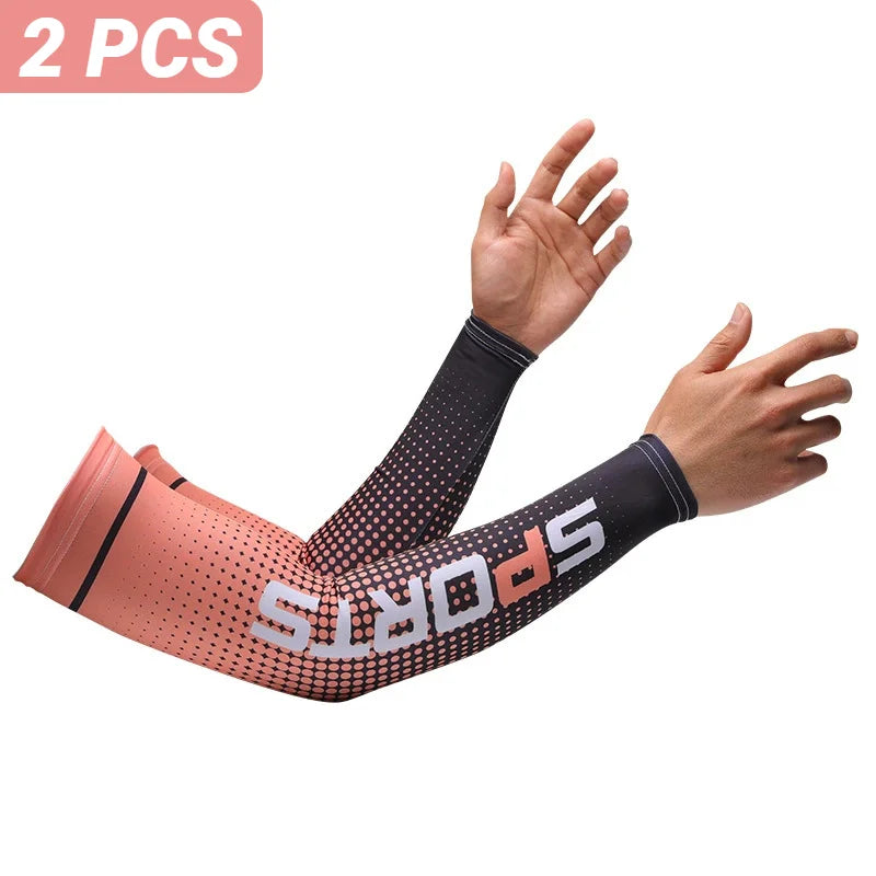 2PCS Ice Silk UV Protection Arm Sleeves β Cooling Sun Sleeves for Outdoor Sports