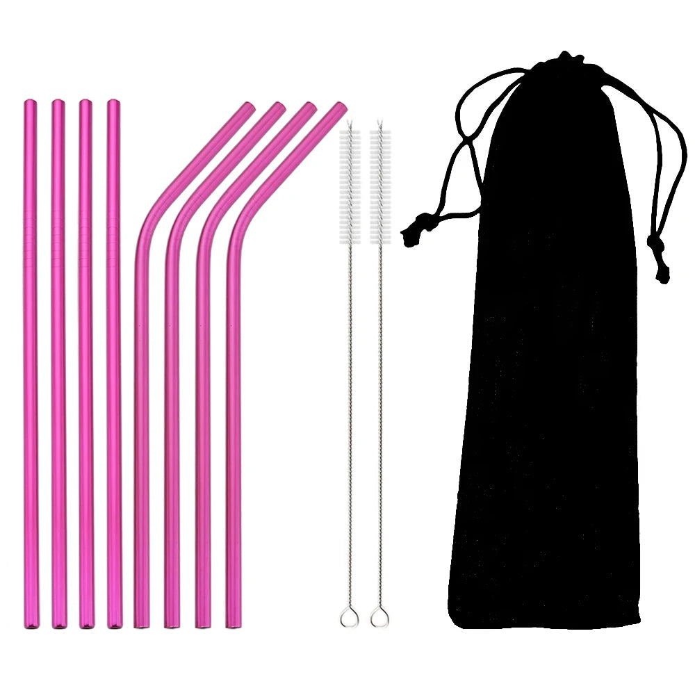 Metal Straws β Reusable 304 Stainless Steel Set with Brush