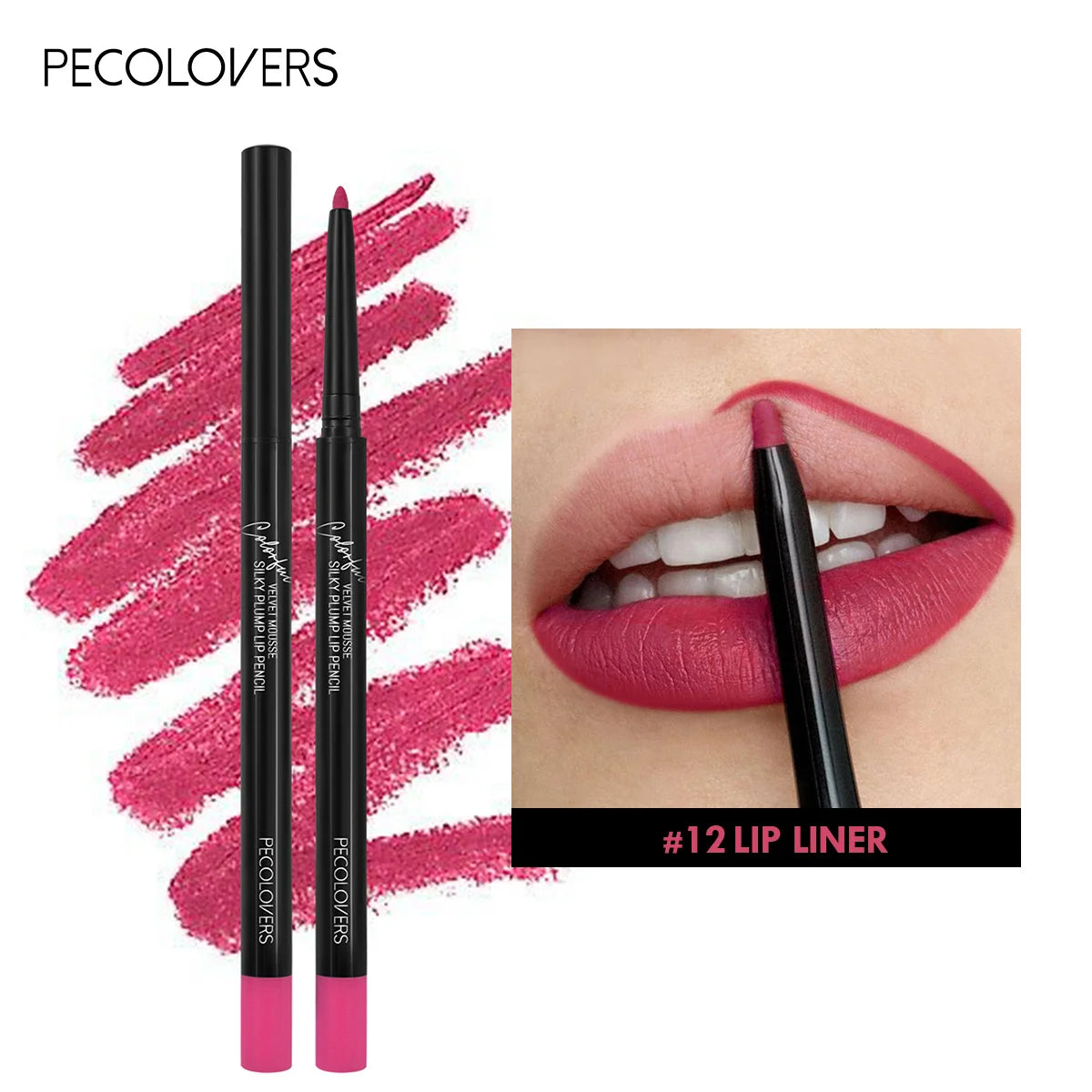 Waterproof Matte Lip Liner Pencil β 12 Long-Lasting Colors