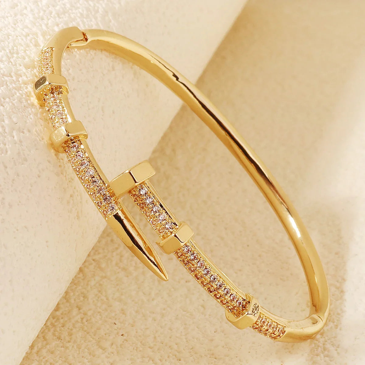 GlamNail β Zircon Screw Nail Bracelet for Women