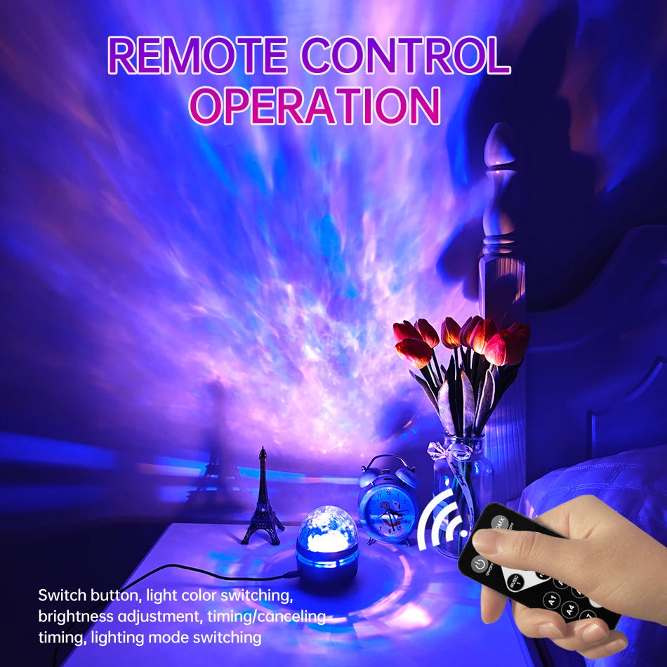 GalaxyGlow โ Starry Sky LED Night Light Projector with Remote & Sound Control