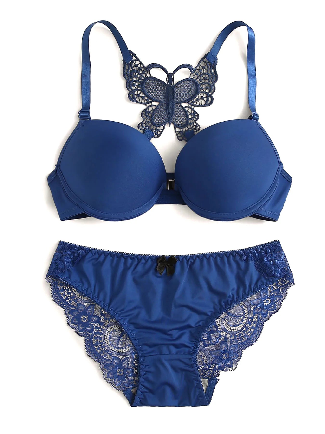 Sexy Red 2-Piece Bra Set with Butterfly Back & Front Button Design"