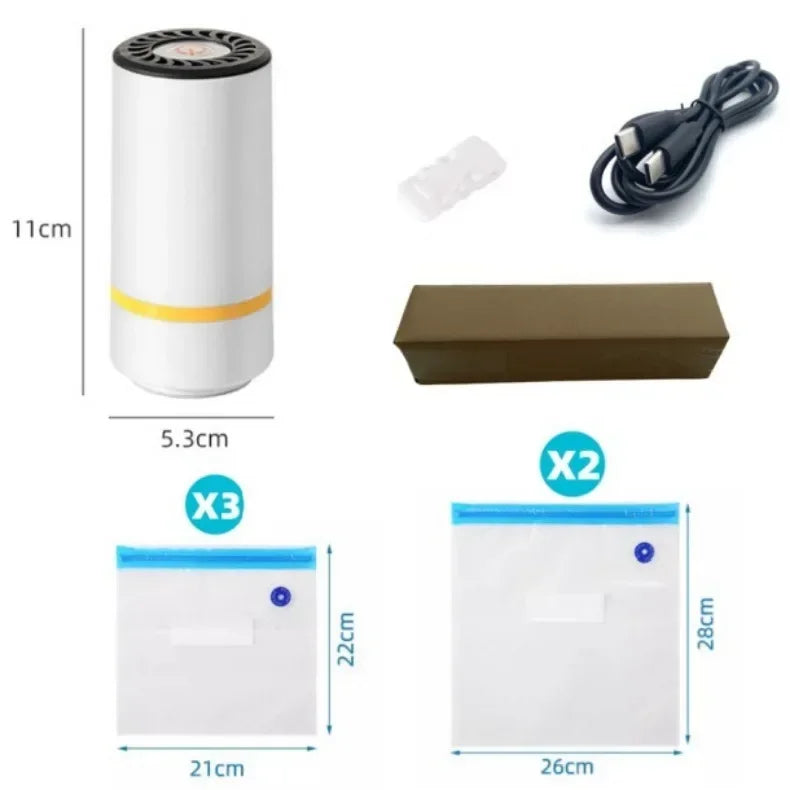 Portable Electric Air Pump β USB Rechargeable Mini Vacuum Sealer for Food & Storage Bags