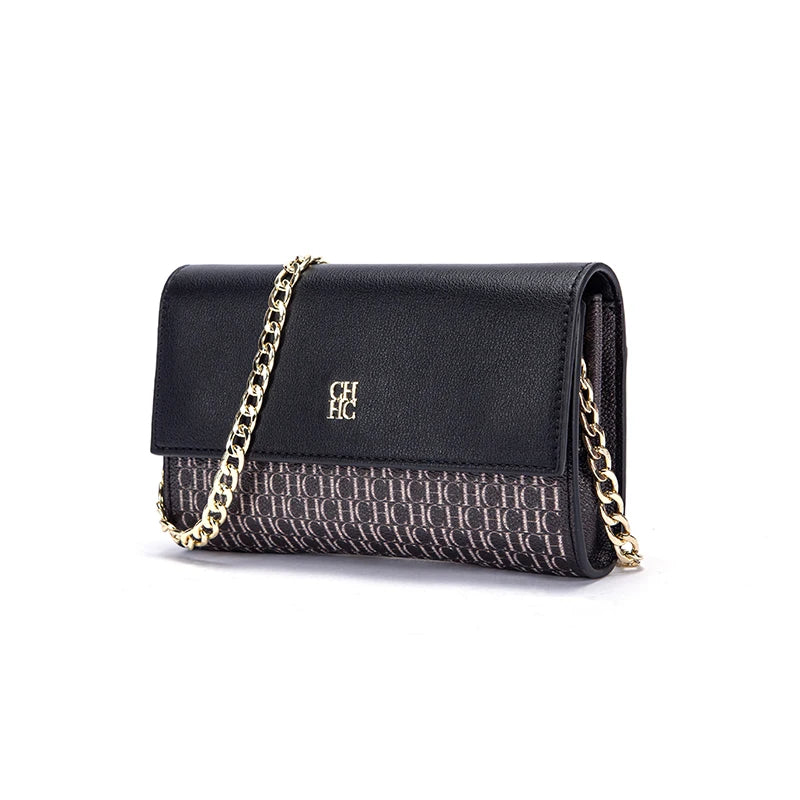 CHCH Women’s Magnetic Chain Shoulder Bag – Small Square Crossbody Wallet (Brown)