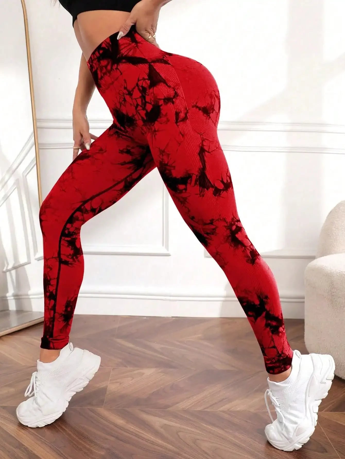 Seamless Tie-Dye Push-Up Leggings β High Waist Yoga & Fitness Tights for Women