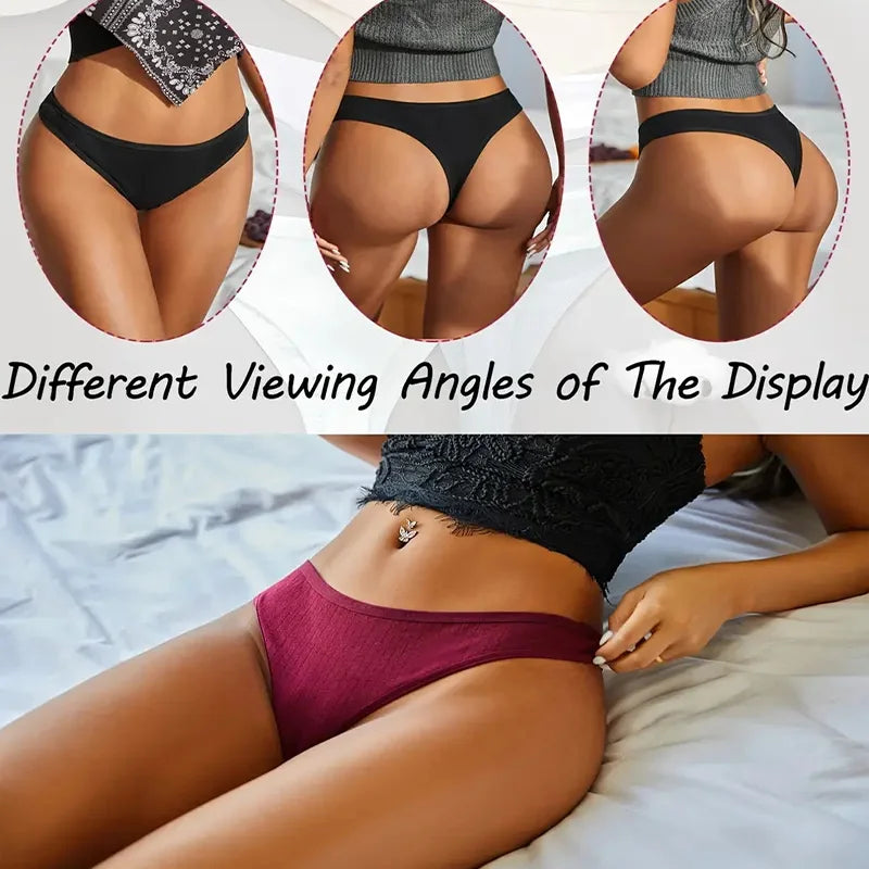 PureLine β 6PCS Women's Cotton Ribbed Thong Set