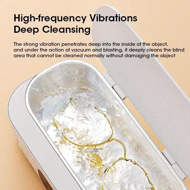 Mini Ultrasonic Household Cleaner β High-Frequency Vibration for Glasses, Jewelry & Tableware