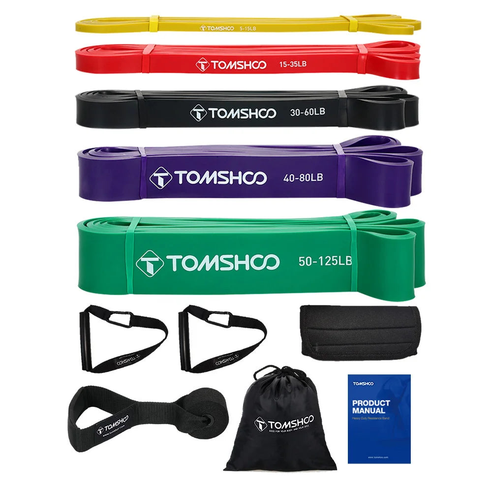 5Pcs 208cm Heavy-Duty Resistance Bands Set β Full-Body Latex Workout Kit