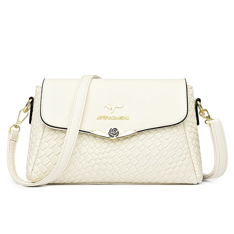 LuxKnit β Designer PU Leather Knitted Crossbody Bag