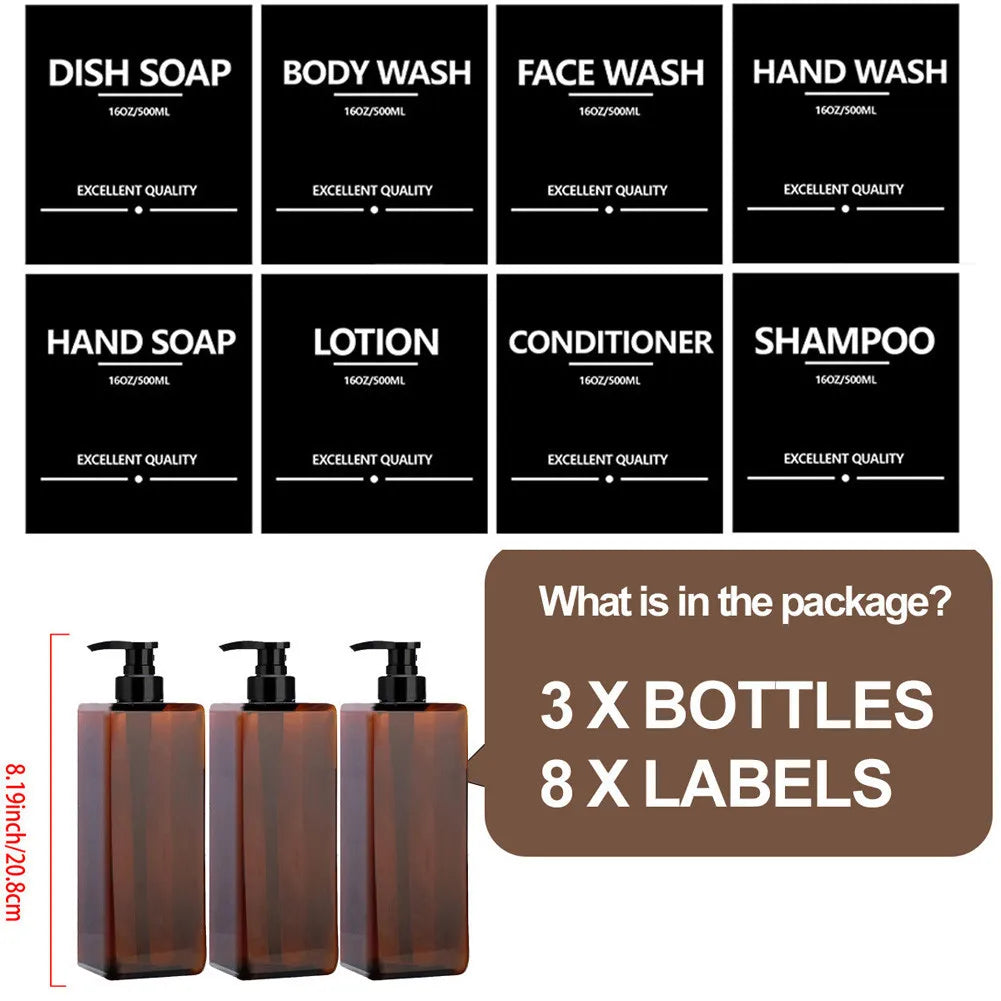 Soap Dispenser β 500ml Refillable Bottle with Labels