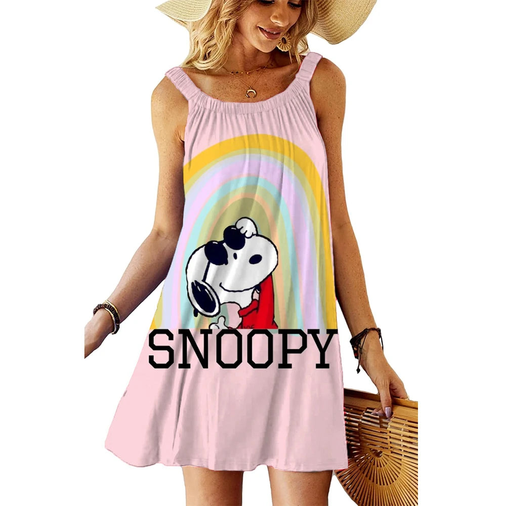 SnoopyVibe – Summer Cartoon Dress
