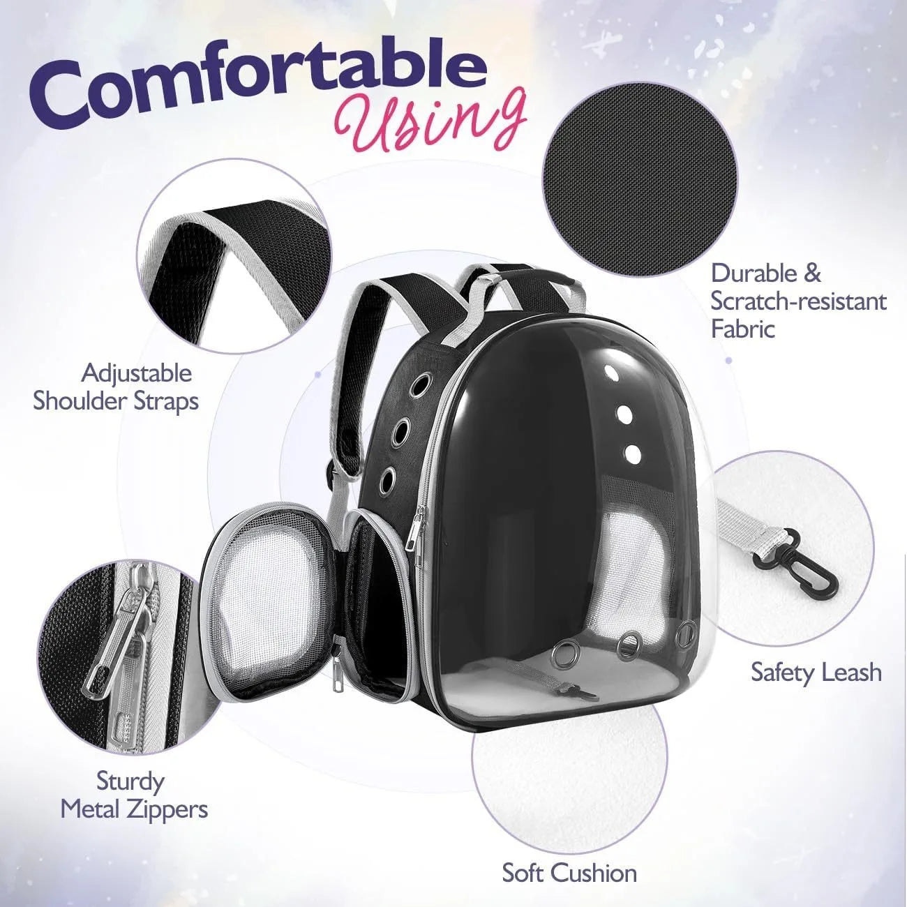 Space Capsule Pet Backpack Carrier β Transparent, Breathable Travel Bag for Cats & Small Dogs